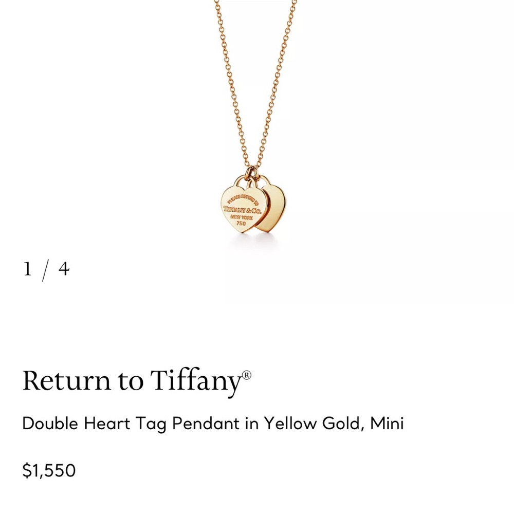 Tiffany & Co. Gold Double Heart Necklace